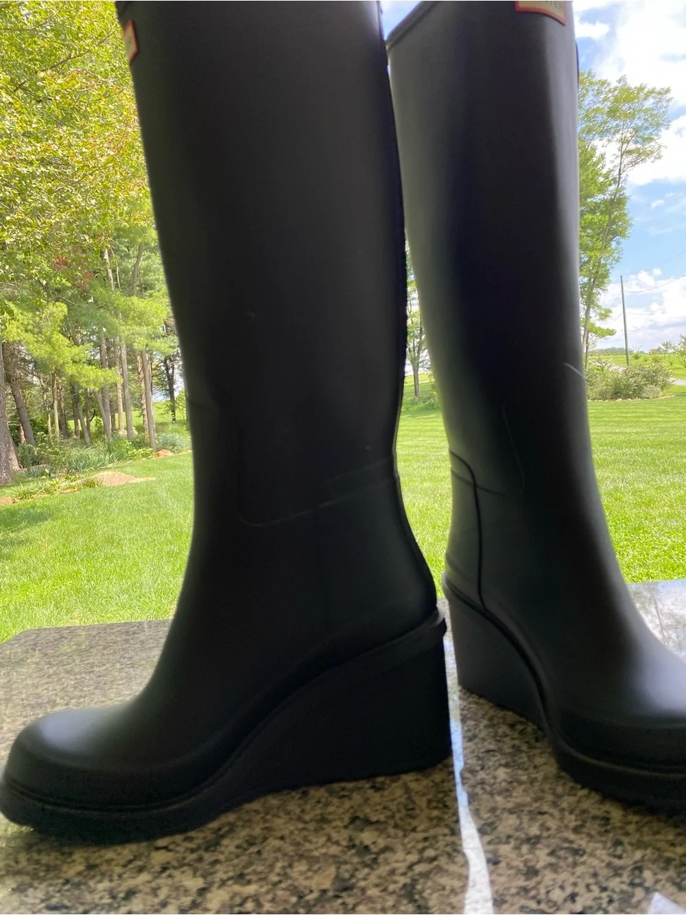 Hunter Matte Black Knee-High Waterproof Rain Boots